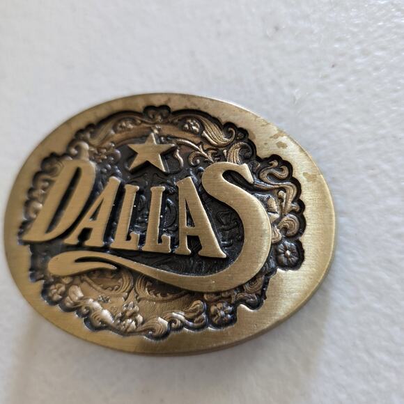 Vtg Dallas Cowboys Solid Bronze Belt Buckle 1984 80s NFL Texas Football - Picture 4 of 9